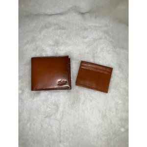 Florsheim Men's Leather Bifold Wallet Carmel Brown 8 Credit Card Slot Free Trave